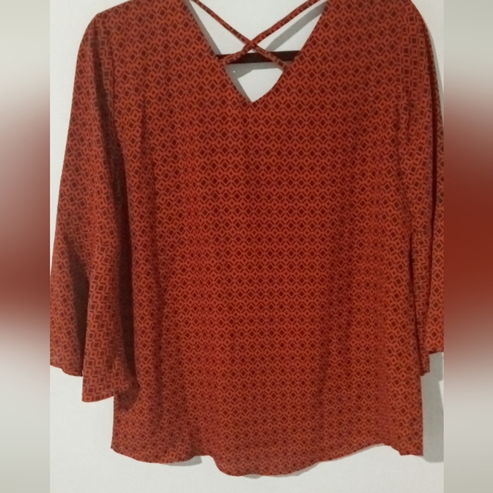 Cleo Red Patterned Top